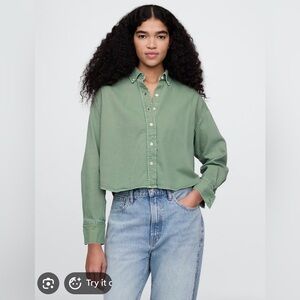 Gap Ultra Soft Denim Crop Big Shirt!